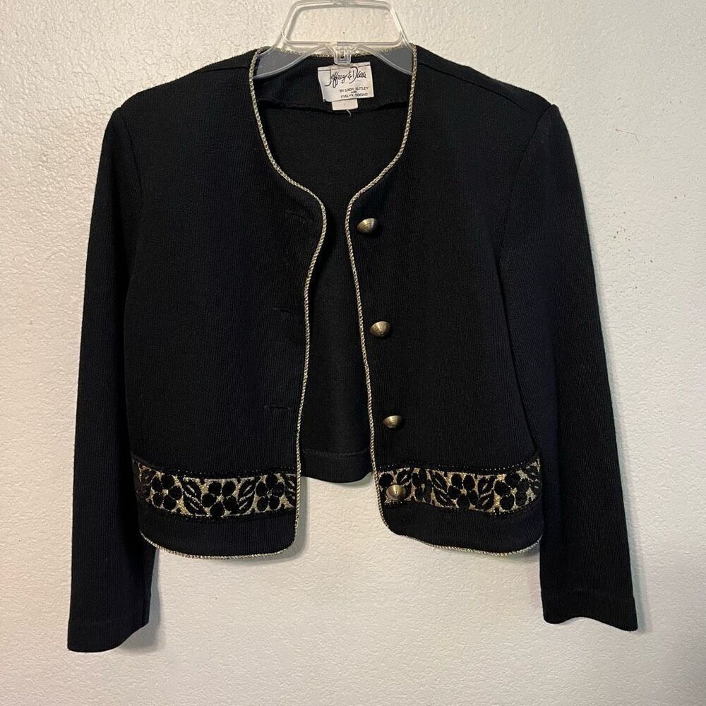 Women's Jeffrey & Dara By Linda Hutley Vintage 80's Cropped Jacket Sz 8 - Picture 10 of 10